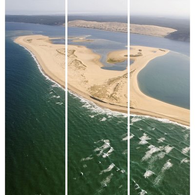 Triptyque Sur Toile Banc D'arguin 90x97 Cm MER CEANOTHE