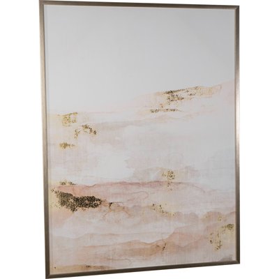 Tableau abstrait   avec touches dorées sur toile encadrée RECOLLECTION