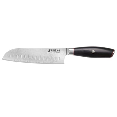 Couteau modèle santoku Fujiko Black 18cm manche en pakka WUSAKI