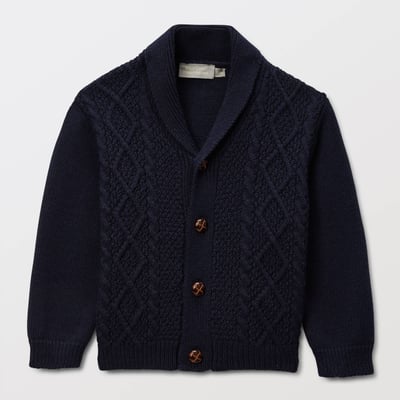 Cardigan tricot à col châle contenant du coton BOUT'CHOU