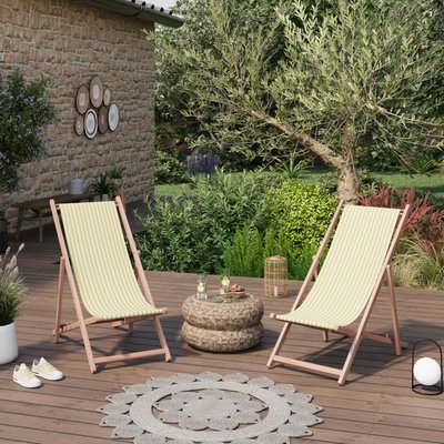 Lot de 2 chiliennes 100 % coton - Bois - LACQUY AVRIL PARIS