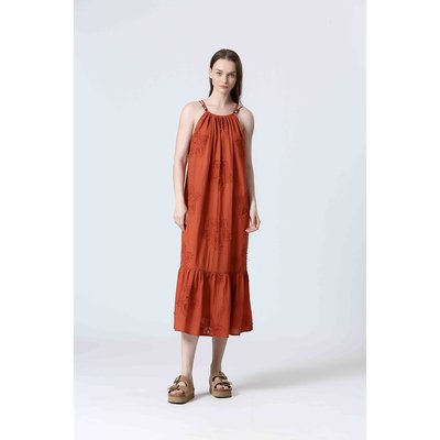 Halflange jurk met borduursels en parels SEE U SOON