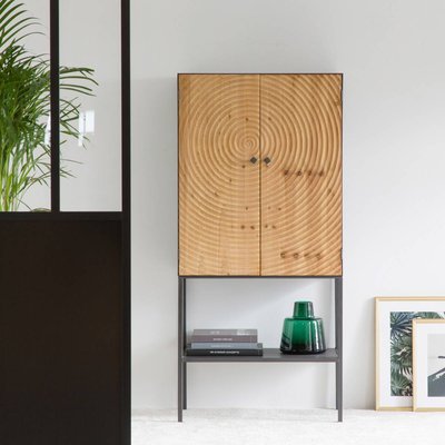 Armoire en pin et métal  RONDIN MADE IN MEUBLES 