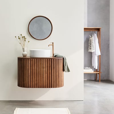 Meuble sous vasque en bois massif 90 cm  TRINIDAD BERAH GETAH