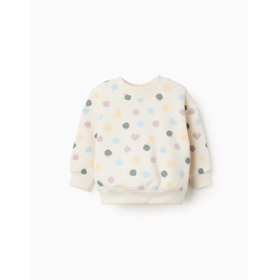 Sweat en coton peigné avec motif de cœurs et pois ZIPPY