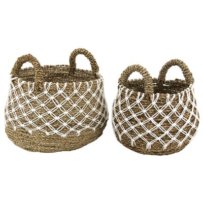 Cache-pots en jonc naturel et crochet (Lot de 2) AUBRY GASPARD