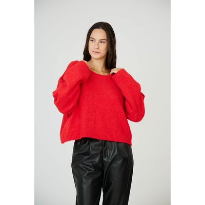Camisola gola redonda, malha grossa SEE U SOON