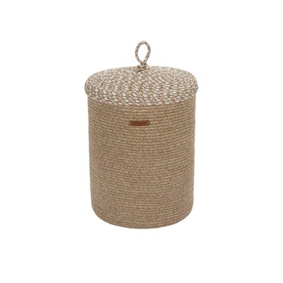 Panier de rangement rond – beige, avec couvercle IZMIR PIER IMPORT