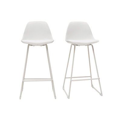 Tabourets de bar design pieds métal 65 cm (lot de 2) FRANZ MILIBOO