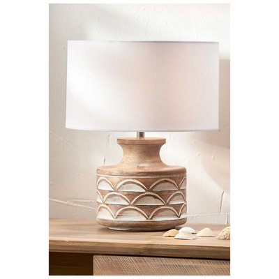 Carved Wood Table Lamp Base SO'HOME