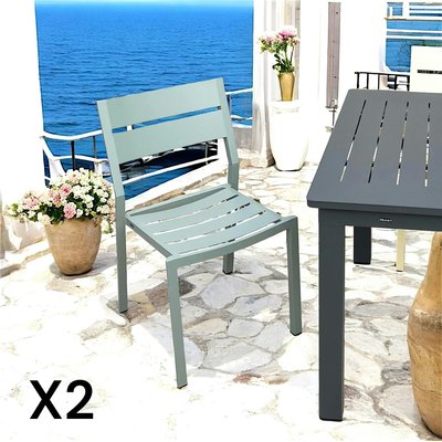 Chaise de jardin en aluminium vert argile (lot de 2) STOCKHOLM PIER IMPORT