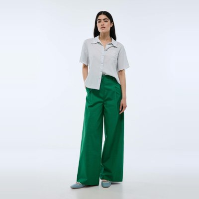 Pantalon uni en coton et lin MONOPRIX