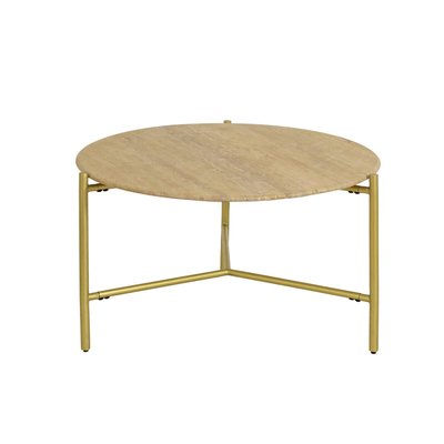 Table basse ronde en marbre et métal doré  CERYS MADE IN MEUBLES 