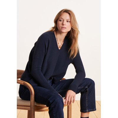 Pull oversize asymétrique en maille fine LA FEE MARABOUTEE