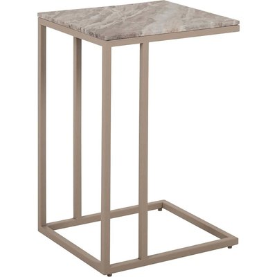 Table d appoint élégante en marbre et fer finition stone RECOLLECTION