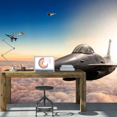 Papier peint intissé panoramique Hobby F16 Fighter Jets EDEN