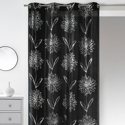Rideau en Shantung à Imprimés Métallisés "Fleur" HOME MAISON