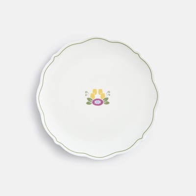Lot de 4 assiettes à dessert au décor floral, en porcelaine, POPIE LA REDOUTE INTERIEURS