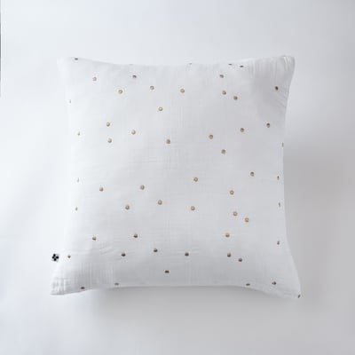 Taie d'oreiller Gaze Coton 60 x 60 cm Gaia Chics Granit EDEN