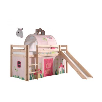 Lit Compact avec Toboggan + Rideau de lit Spring + Tunnel de lit Spring VIPACK