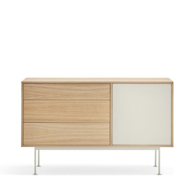 Buffet 1 porte 3 tiroirs en bois L128cm - YOKO TEULAT