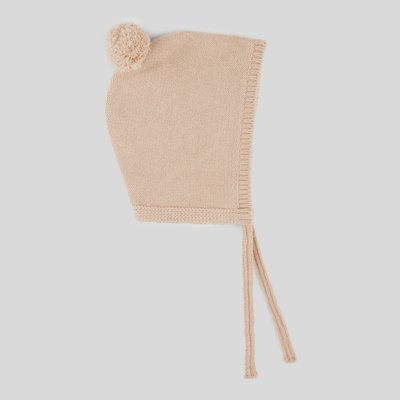 Bonnet à lien avec pompom BOUT'CHOU