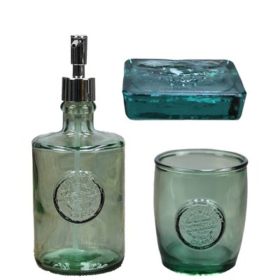 Set accessoires salle de bain en verre recyclé AUTHENTIC SENSEI MAISON