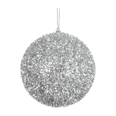 1 boule polyfoam decore paillette argent EDEN