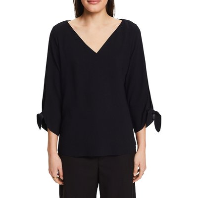 V-Neck Blouse with 3/4 Sleeves ESPRIT
