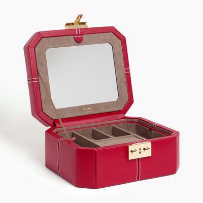 Boîte à bijoux fermoir T petite en cuir LE TANNEUR