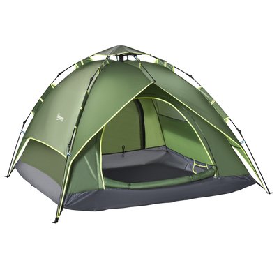 Tente de camping pop up 2-3 personnes vert kaki OUTSUNNY