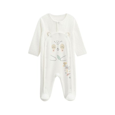 Pyjama bébé en velours ouverture pont Baby Panda PETIT BEGUIN