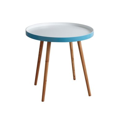 Table d'appoint en bois et MDF laqué bleu AUBRY GASPARD