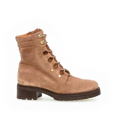 Bottines à lacets en suède à talon décroché GABOR
