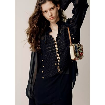 Blouse en gaze à brandebourgs MANGO