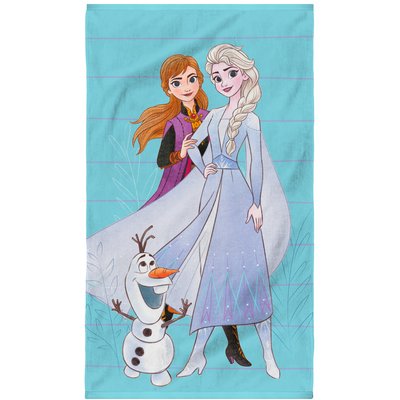 Drap de plage imprimé 100% coton, FROZEN AZUR LA REINE DES NEIGES