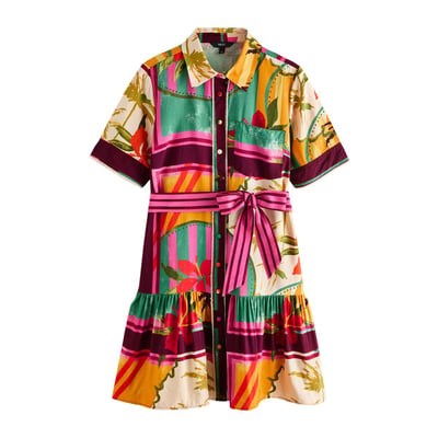 Robe chemise à manches courtes nouer NEXT