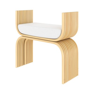 Tabouret en rotin et coussin (à l'unité) - RÉANE RENDEZ-VOUS DÉCO