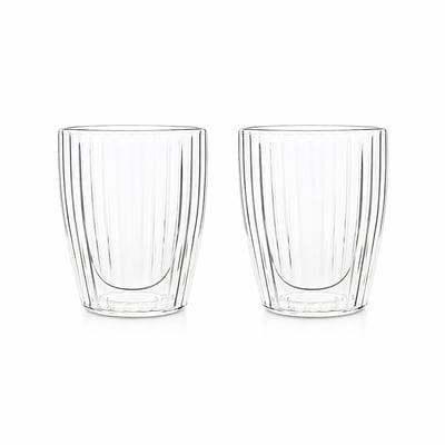 Lot de 2 tasses 25cl en verre borosilicate double paroi, HERA OGO LIVING