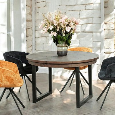 Table ronde extensible en bois recyclé 120-160 cm SAMOA PIER IMPORT