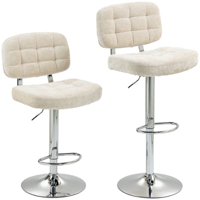 Tabouret de bar Chenille (100 % polyester) HOMCOM
