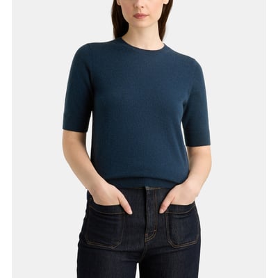 Pull droit difi manches courtes en cachemire GALERIES LAFAYETTE