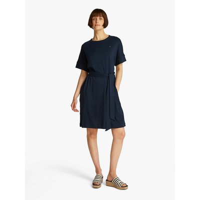 Vestido curto tipo t-shirt com cinto TOMMY HILFIGER