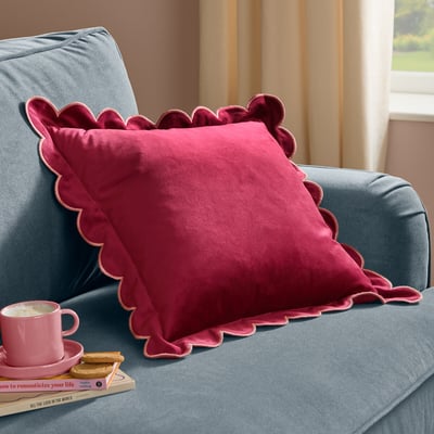 Lil Scallop Velvet Filled Cushion FURN.