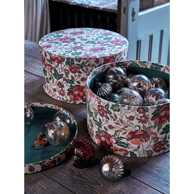 Boîte ronde "Noël en fleur" par lot de 2 CYRILLUS