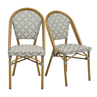 Chaise bistrot grise en textilène (lot de 2) TORANO PIER IMPORT