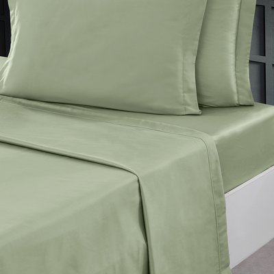 Parure drap plat + 2 taies 50x70 cm satin de coton VERSALUXE UNI SENSEI MAISON