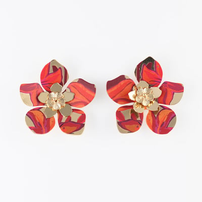 Boucles d'oreilles fleurs Balagane imprimé fleurs BALABOOSTE