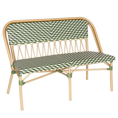 Banc de jardin en alumunium et rotin synthétique, BATIGNOLLES OVIALA