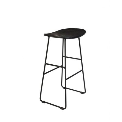 Tabouret de bar en teck recyclé et métal H62cm - Tangle DRAWER